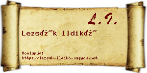 Lezsák Ildikó névjegykártya